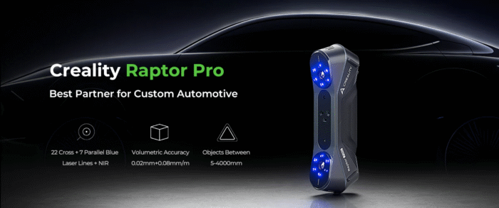 Creality Raptor Pro 3D Scanner - Best Partner for Custom Automotive