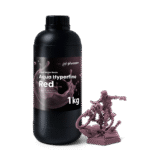 Phrozen Aqua Hyperfine 3D Printing Resin 1 kg - Red 1 kg bottle with printed miniature
