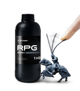 Phrozen High-Resolution RPG Resin - Gray 1 kg bottle with flexible printed horse rider