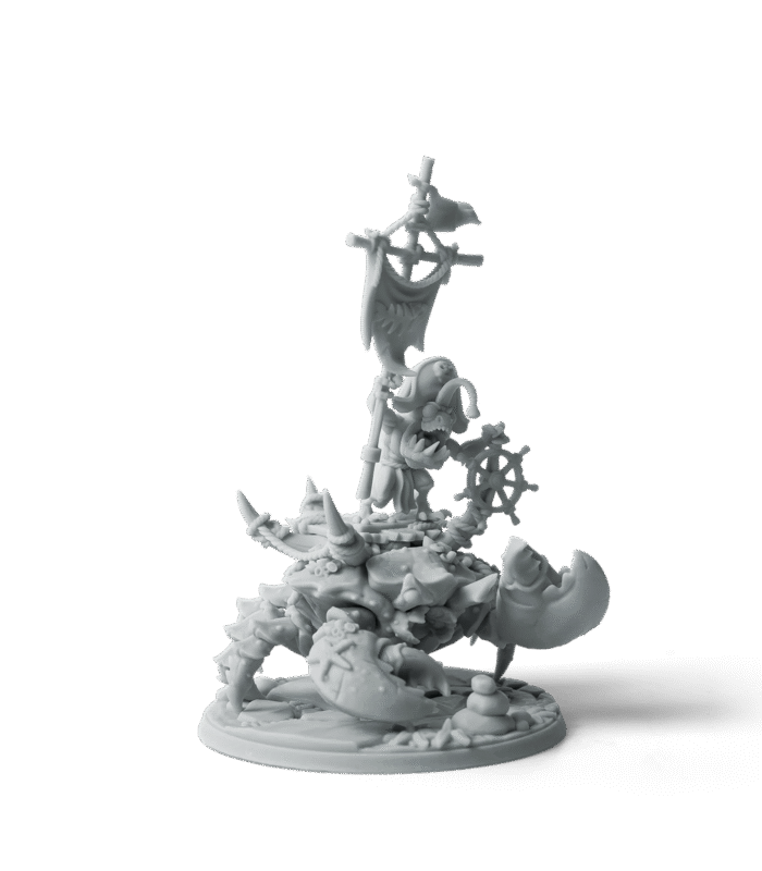 Grey resin figurine printed with Phrozen Water-Washable Tough Resin Grey