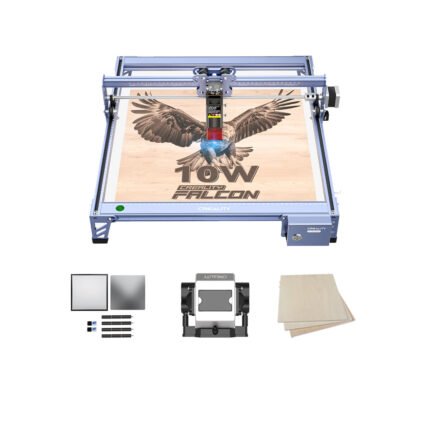 Creality CR-Falcon 10W Laser Engraver & Cutter - Front View with Accessories