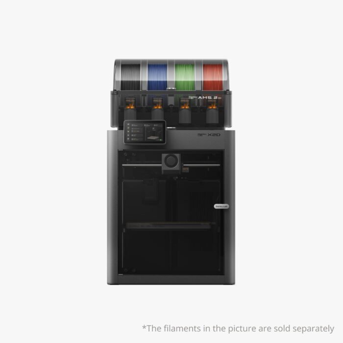 Bambu Lab X2D AMS Combo 3D Printer - Front View with AMS 2 Pro
