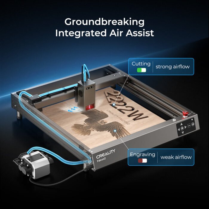 Creality CR-Falcon2 22W Laser Engraver and Cutter - Air Assist Detail