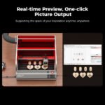 Creality Falcon2 Pro 60W Pro-Safe Laser Engraver & Cutter - Control Panel & Camera Preview