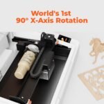 Toocaa NOVA Advanced-20W Laser Engraver - Open Lid with Rotary Module Detail