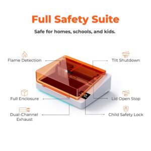 Toocaa NOVA Advanced-20W Laser Engraver - Angle View with Full Safety Enclosure