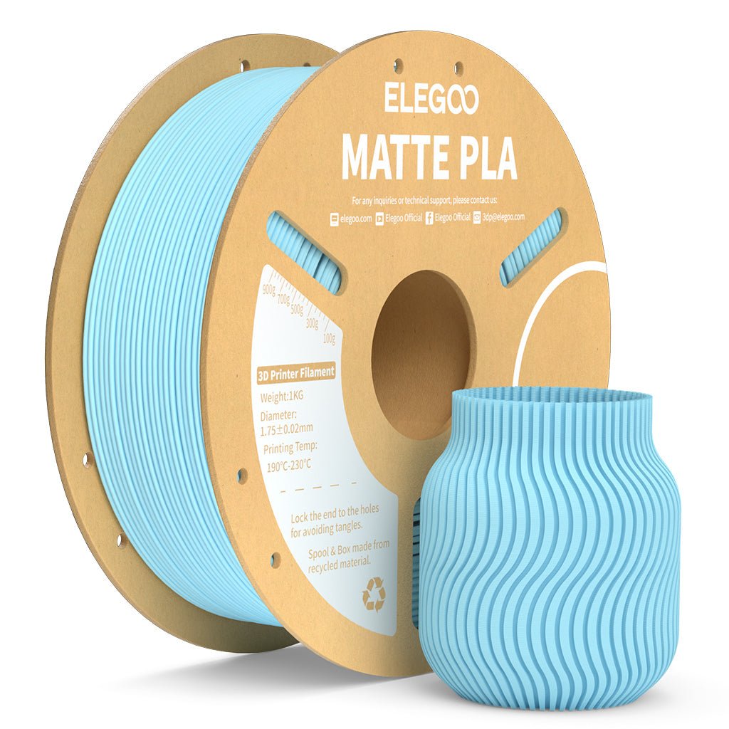 PLAMATTE1KGIceBlue_2 ELEGOO PLA Matte Ice Blue 1.75mm - Image 1