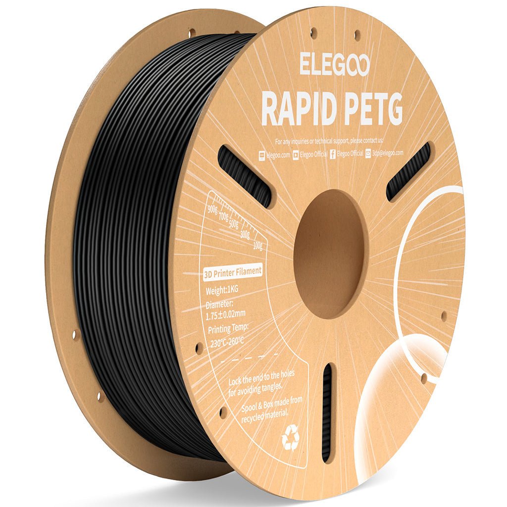 RAPIDPETG1KGBlack ELEGOO Rapid PETG Black 1.75mm - Image 1