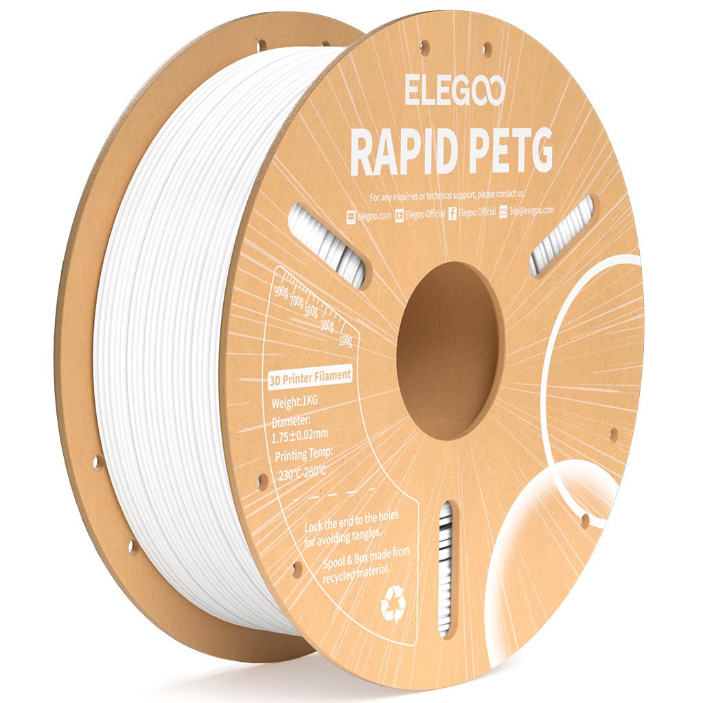 RAPIDPETG1KGWhite ELEGOO Rapid PETG White 1.75mm - Image 1