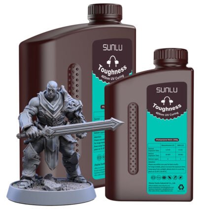Sunlu High Toughness Resin 1KG - 1KG and 500g bottles with printed figure