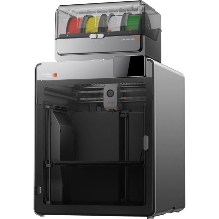 Anycubic Kobra S1 Max Combo FDM 3D Printer large format enclosed 3D printer with ACE 2 Pro, side angle view
