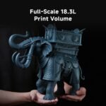 Anycubic Photon P1 Max 18.3L full-scale print volume shown by a large resin-printed elephant model