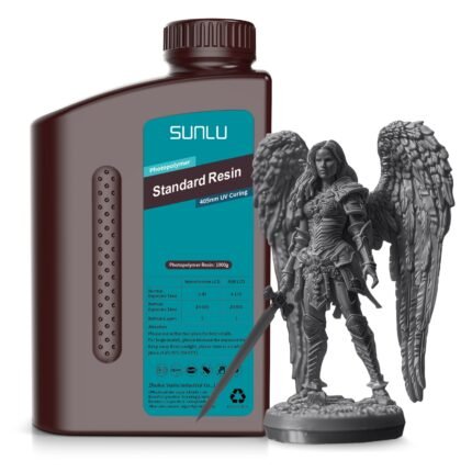 Sunlu Standard Resin - Dark Grey 1KG - bottle front with dark grey printed sample