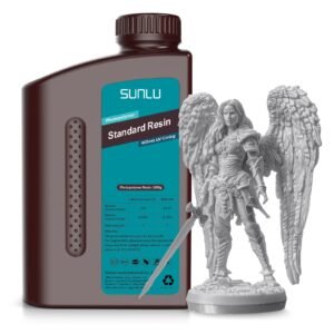 Sunlu Standard Resin - Grey 1KG - bottle front with grey printed sample