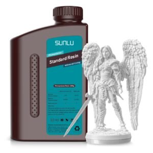 Sunlu Standard Resin - White 1KG - bottle front with white printed sample