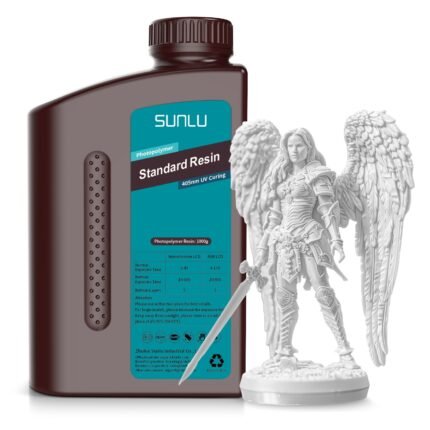Sunlu Standard Resin - White 1KG - bottle front with white printed sample