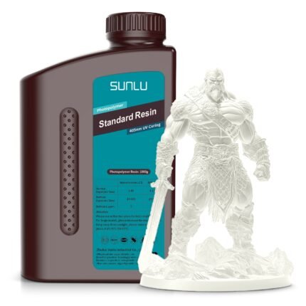 Sunlu Standard Resin - Clear 1KG - bottle front with clear printed sample