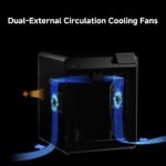 Anycubic Kobra S1 Max FDM 3D Printer airflow diagram showing dual external circulation cooling fans