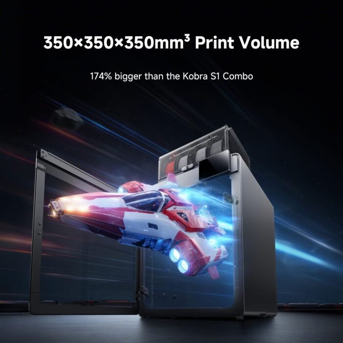 Anycubic Kobra S1 Max Combo FDM 3D Printer 350x350x350 mm print volume, 174 percent bigger than the Kobra S1 Combo