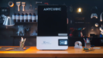 Anycubic Photon P1 Max resin 3D printer set up on a maker workshop desk
