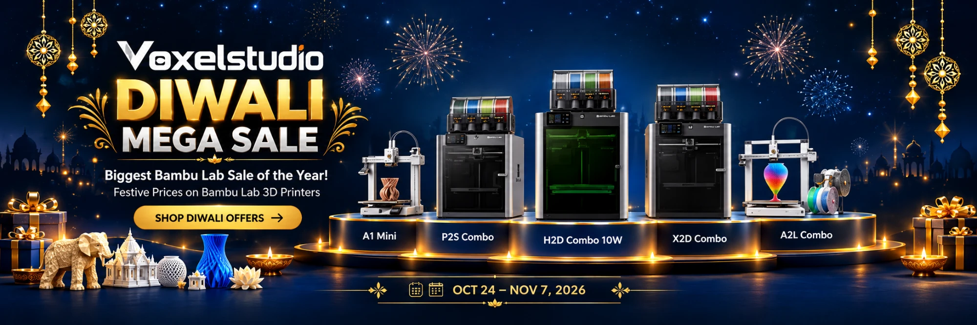Voxelstudio Diwali Mega Sale – Biggest Bambu Lab Sale of the Year, Oct 24 – Nov 7, 2026